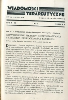 Wiadomości Terapeutyczne 1934 R.6 nr 5