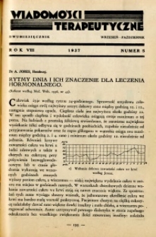 Wiadomości Terapeutyczne 1937 R.8 nr 5