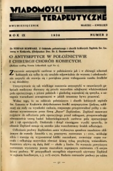 Wiadomości Terapeutyczne 1938 R.9 nr 2