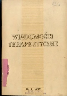 Wiadomości Terapeutyczne 1939 R.10 nr 1