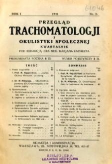 Przegląd Trachomatologji i Okulistyki Społecznej 1931 R.1 nr 2