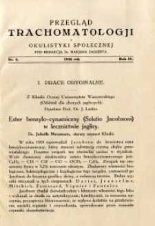 Przegląd Trachomatologji i Okulistyki Społecznej 1934 R.4 nr 4