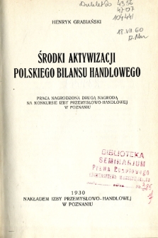 Środki aktywizacji polskiego bilansu handlowego