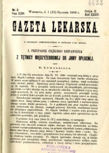 Gazeta Lekarska 1900 R.35, t.20, nr 2