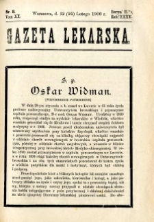 Gazeta Lekarska 1900 R.35, t.20, nr 8