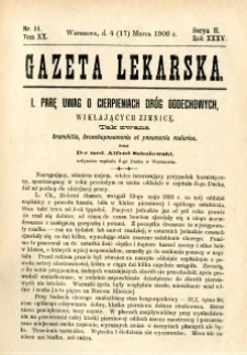 Gazeta Lekarska 1900 R.35, t.20, nr 11