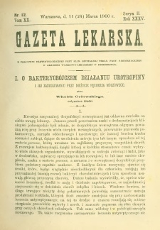 Gazeta Lekarska 1900 R.35, t.20, nr 12