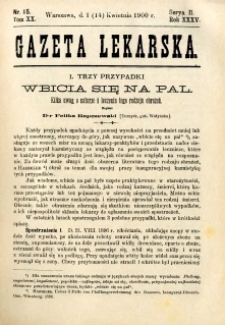 Gazeta Lekarska 1900 R.35, t.20, nr 15
