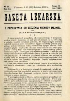 Gazeta Lekarska 1900 R.35, t.20, nr 17