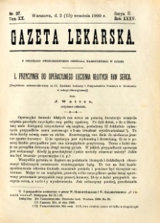Gazeta Lekarska 1900 R.35, t.20, nr 37
