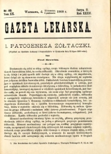Gazeta Lekarska 1900 R.35, t.20, nr 40
