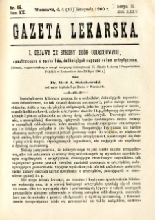 Gazeta Lekarska 1900 R.35, t.20, nr 46