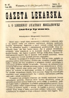Gazeta Lekarska 1900 R.35, t.20, nr 47