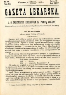 Gazeta Lekarska 1900 R.35, t.20, nr 49
