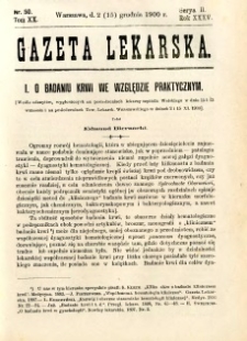 Gazeta Lekarska 1900 R.35, t.20, nr 50