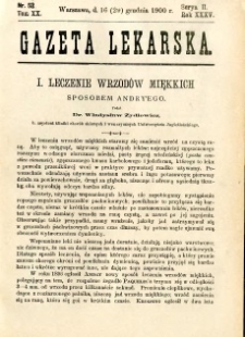 Gazeta Lekarska 1900 R.35, t.20, nr 52