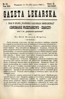 Gazeta Lekarska 1901 R.36, t.21, nr 12