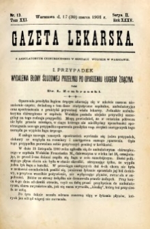 Gazeta Lekarska 1901 R.36, t.21, nr 13
