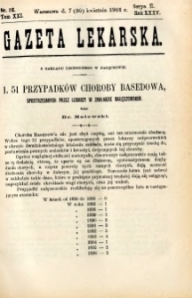 Gazeta Lekarska 1901 R.36, t.21, nr 16