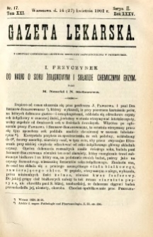 Gazeta Lekarska 1901 R.36, t.21, nr 17