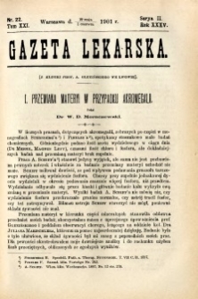 Gazeta Lekarska 1901 R.36, t.21, nr 22