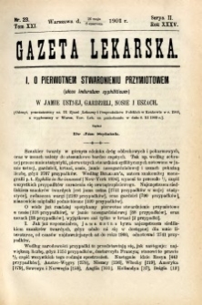 Gazeta Lekarska 1901 R.36, t.21, nr 23