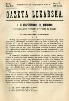 Gazeta Lekarska 1901 R.36, t.21, nr 35