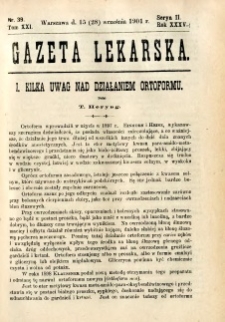 Gazeta Lekarska 1901 R.36, t.21, nr 39