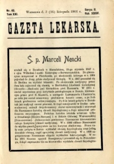 Gazeta Lekarska 1901 R.36, t.21, nr 46
