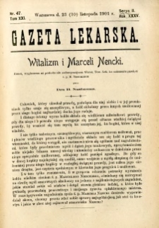 Gazeta Lekarska 1901 R.36, t.21, nr 47