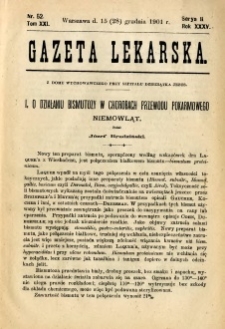 Gazeta Lekarska 1901 R.36, t.21, nr 52