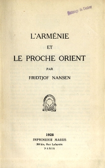 L’Arménie et le Proche Orient