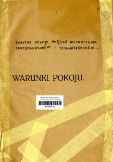 Traktat pokoju między mocarstwami sprzymierzonymi i stowarzyszonymi i Austrią, podpisany w St.-Germain-en-Laye 10 września 1919 r.
