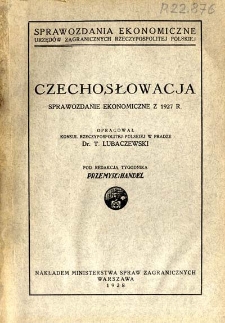 Czechosłowacja : sprawozdanie ekonomiczne z 1927 r.