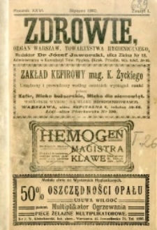 Zdrowie 1910 R.26 zeszyt 1