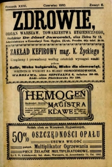 Zdrowie 1910 R.26 zeszyt 6