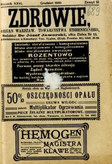 Zdrowie 1910 R.26 zeszyt 12