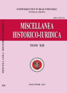 Miscellanea Historico-Iuridica Bialostocensia. T. 12