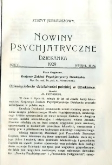 Nowiny Psychjatryczne 1929 R.6 nr 3-4