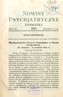 Nowiny Psychjatryczne 1932 R.9 nr 1-2