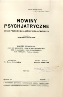 Nowiny Psychjatryczne 1935 R.12 nr 1-2