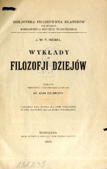 Wykłady o filozofii dziejów