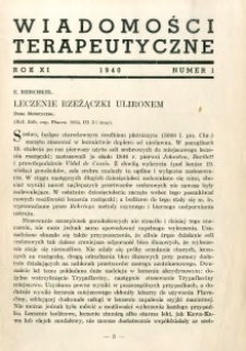 Wiadomości Terapeutyczne 1940 R.11 nr 1