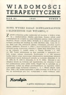 Wiadomości Terapeutyczne 1940 R.11 nr 3