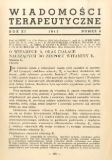 Wiadomości Terapeutyczne 1940 R.11 nr 6