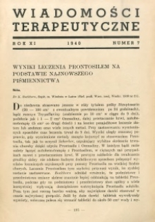 Wiadomości Terapeutyczne 1940 R.11 nr 7