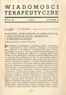 Wiadomości Terapeutyczne 1940 R.11 nr 8