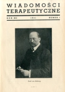 Wiadomości Terapeutyczne 1941 R.12 nr 1