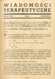 Wiadomości Terapeutyczne 1941 R.12 nr 5