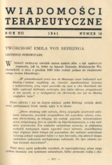 Wiadomości Terapeutyczne 1941 R.12 nr 10